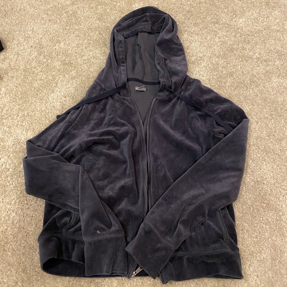 Aerie velvet zip up hoodie, size small